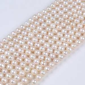 Perles de culture d'eau douce blanches Zhuji en gros, 10-11 mm, perles lâches dispersées pour collier et bracelet DIY, matériel artisanal - Product Image 1