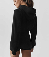 Fabricant de sweats à capuche surdimensionnés personnalisés avec fermeture éclair, ensemble de sweats à capuche courts brodés avec patch appliqué pour femmes