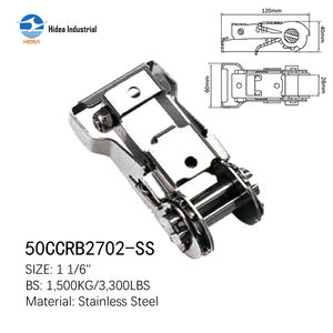 Boucle de fixation HIDEA pour sangle d'arrimage, accessoires nautiques de qualité marine, 1" 2" MAX. Boucle à cliquet en acier inoxydable BS 6 600 lb - Product Image 5