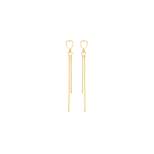Pendientes de Moda con Diseño de Corazón y Borla, en Acero Inoxidable 316L con Baño de Oro PVD - Product Image 2