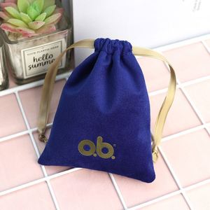 Custom Logo Recyclable Storage Drawstring Dust Bag for Jewelry for Silken Velvet Underwear Handbags Necklaces Watches - Product Image 2