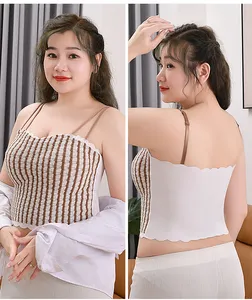 Colete pequeno plus size para mulheres, sutiã sexy com almofada no peito e listras, ideal para mulheres e meninas, ideal para costas grandes e bonitas