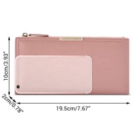Portefeuilles longs et minces en cuir PU pour femmes, pochette de grande capacité, minimaliste et mignon