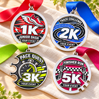 Medali Maraton & Lari Warna Cerah Kustom Penghargaan Finisher Lomba Junior 1K 2K 3K 5K Produsen Medali OEM ODM