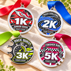 Marathon & <b>Running</b> Medals Custom Bright Color Junior Race Finisher Awards 1K 2K 3K 5K OEM ODM Medal Manufacturer - Product Image 1