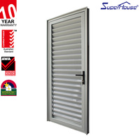 Porte à battants en aluminium pour bureau commercial, étanche, antirouille, pour salle de machines, dissipation de chaleur, salle d'outillage, ventilation