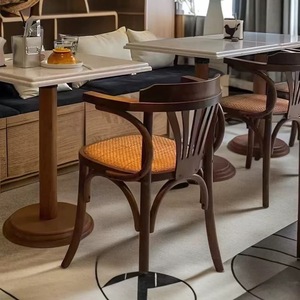 Prezzo a buon mercato mobili per la casa in vimini in legno schienale con morbido cuscino in legno <span class=keywords><strong>cucina</strong></span> da pranzo sedia ristorante - Product Image 6