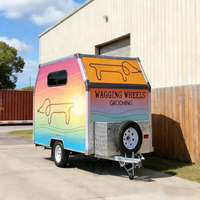 Remorque de toilettage pour animaux de compagnie, station de lavage pour chiens, lavage de voiture mobile en libre-service, remorque de salon de toilettage pour animaux de compagnie