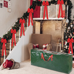 Set di sacche porta albero di Natale verdi impermeabili con cerniera e maniglie per decorazioni natalizie - Product Image 6