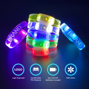 สายรัดข้อมือกระพริบไฟ LED สร้อยข้อมืออิเล็กทรอนิกส์เรืองแสงในที่มืดกำไลสำหรับปาร์ตี้บาร์คอนเสิร์ตเดินป่าตอนกลางคืน - Product Image 3