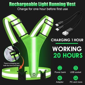 Ceinture Réfléchissante LED Haute Visibilité Réglable et Élastique avec Lumière Nocturne Rechargeable par USB pour Activités Extérieures - Product Image 4