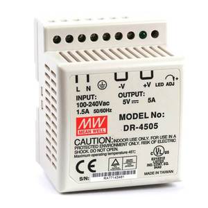Fuente de Alimentación Conmutada Industrial DR-4505 de Salida Única de 45W para Riel DIN (TS-35/7.5/15) de 100KHz, Aprobada por UL508, 85-264VAC - Product Image 3