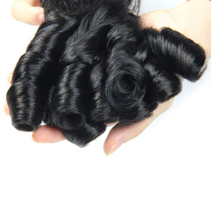 12a Southeast Asian 100% <strong>Thick</strong> Raw Indian Russian Egg Curl Super Double Drawn Human Silky Funmi Hair Weft Extension with Frontal - Product Image 2