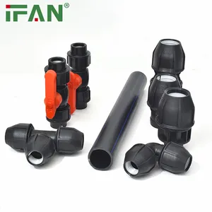 Надежный поставщик IFAN HDPE фитинг черный PN16 20-110 мм все типы HDPE фитинги для водопроводных труб