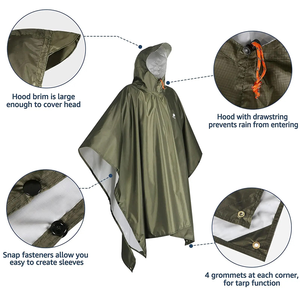 Impermeable Personalizado, Ligero, Resistente a Desgarros, Chaqueta de Lluvia de Nailon, Duradera, Multifuncional para Emergencias - Product Image 2
