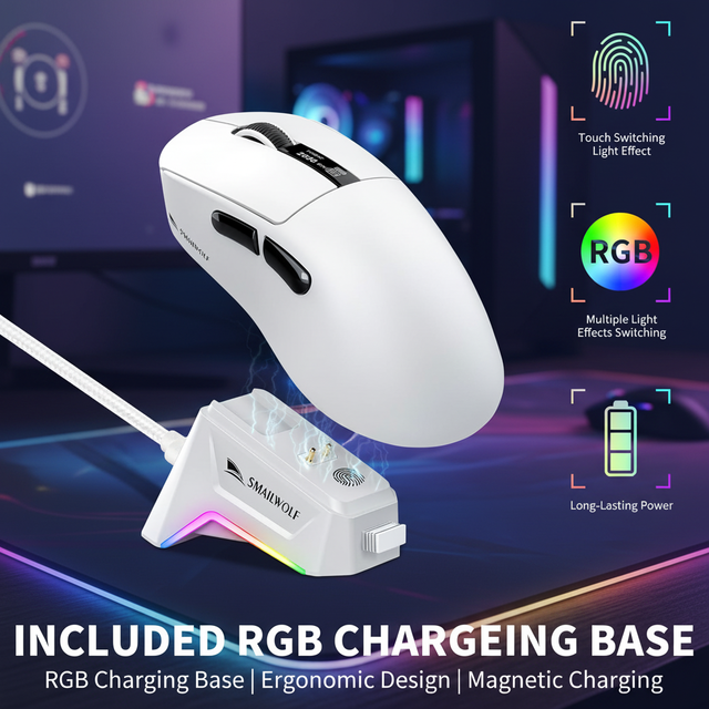Wireless PAW3311 Lightweight Wired Programmable Gaming Mouse 12000dpi Rgb Tri Mode Mice