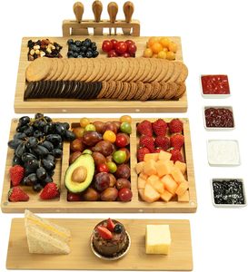Tablero <span class=keywords><strong>de</strong></span> charcutería Tablas <span class=keywords><strong>de</strong></span> queso <span class=keywords><strong>de</strong></span> bambú Juego <span class=keywords><strong>de</strong></span> cuchillos con cuchillos <span class=keywords><strong>de</strong></span> acero inoxidable Pizarras y cuencos para pareja Fiesta <span class=keywords><strong>de</strong></span> despedida <span class=keywords><strong>de</strong></span> soltera - Product Image 2