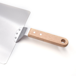 Pala per Pizza in Acciaio Inossidabile da 10 Pollici con Manico in Legno di Gomma, Spatola per Pizza, Utensili per Forno - Product Image 4