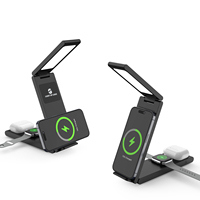Lampe de bureau Magsafered 4 en 1 Station de charge sans fil magnétique à chargement rapide avec batterie externe 50000mAh pour iPhone, Airpods et iWatch