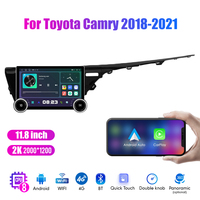 Radio de Coche Android 2 Din con Pantalla QLED 2K de 11.8 Pulgadas y Dos Perillas de Diamante para Toyota Camry 2018 2019 2020 2021, Estéreo con Android Auto y Carplay