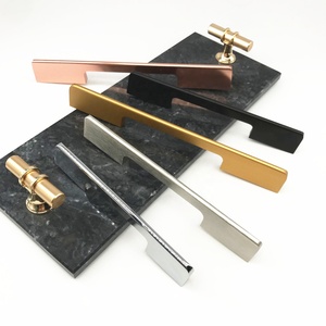 Pull Handle and <strong>Knob</strong> MLP11 Furniture Hardware Kitchen Bathroom <strong>Rose</strong> <strong>Gold</strong> and Black Aluminium Interior Handle Pull - Product Image 4