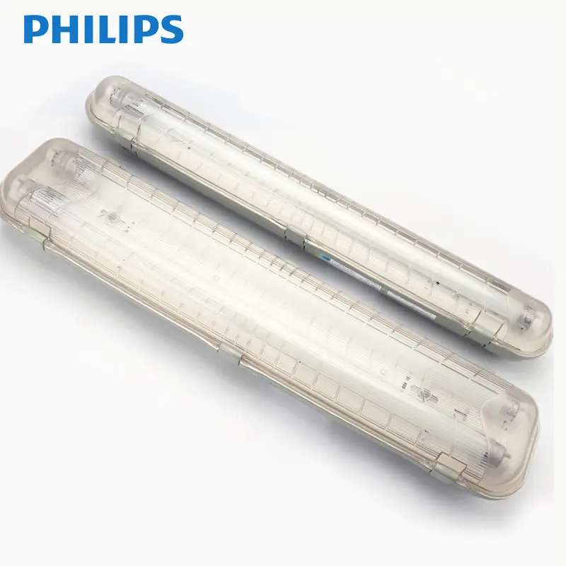 Philips หลอดไฟ Led ป้องกันแสงสามชุด,โคมไฟฟลูออเรสเซนต์หลอดเดี่ยวและคู่ TCW060/18W/28W/36W กันน้ำเต็มชุด