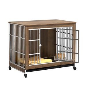 גדול נירוסטה עץ כלב בית עם נשלף אסלה - Product Image 6