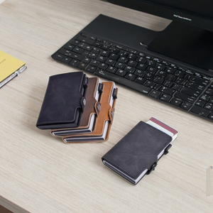 <span class=keywords><strong>Portefeuille</strong></span> Rfid de luxe pour hommes Porte-cartes de visite Pop-up Porte-cartes d'identité <span class=keywords><strong>portable</strong></span> - Product Image 4