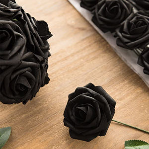 Juego <span class=keywords><strong>de</strong></span> caja <span class=keywords><strong>de</strong></span> flores artificiales 25PCS Rosas negras <span class=keywords><strong>de</strong></span> aspecto real con tallo para centros <span class=keywords><strong>de</strong></span> mesa Adorno <span class=keywords><strong>de</strong></span> jardín para fiesta <span class=keywords><strong>de</strong></span> despedida <span class=keywords><strong>de</strong></span> soltera - Product Image 2