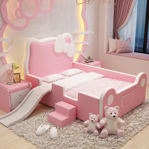 New Bedroom Furniture <strong>Hello</strong> <strong>Kitty</strong> Girls <strong>Bed</strong> Children's pink Princess <strong>Bed</strong> with Guardrail Slide - Product Image 6