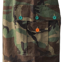 Salopette en jean utilitaire pour homme, taille haute, coupe large, imprimé camouflage, 100% coton, streetwear, boutons colorés, coupe régulière, hiver/printemps