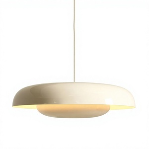 Lampe suspendue en forme de soucoupe volante de style nordique, crème et blanche, diffuseur opale, luminaire suspendu pour salon, décoration de Noël - Product Image 1