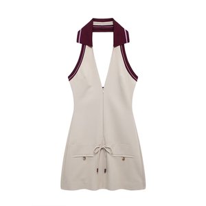 Abito estivo senza maniche Casual da donna di alta qualità con scollo a V abiti da donna - Product Image 2