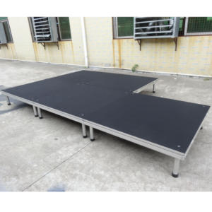 Scène modulaire portable en aluminium et bois pour événements hôteliers avec plateforme antidérapante et montage facile - Product Image 6