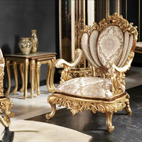 Canapé de salon de luxe royal européen, design créatif haut de gamme pour villa, ensemble de canapés dorés