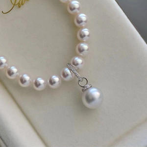 Pendentif en argent S925 pour accessoires de perles DIY avec fermoir ouvert, collier tendance, perles de 8 à 11 mm, support vide 30442 - Product Image 2