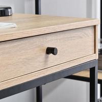 Escritorio para PC con Marco de Madera Toshuo, Superficie de Madera Simple para Oficina en Casa y Sala de Estudio