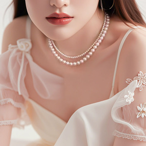 Yuanzhen <span class=keywords><strong>Manka</strong></span> Rosa collar de perlas - Product Image 3