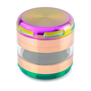 Nouvelle tendance 63 MM haute qualité logo personnalisé arc-en-ciel coloré meuleuse en alliage de zinc avec couche transparente pour le prix de gros - Product Image 1