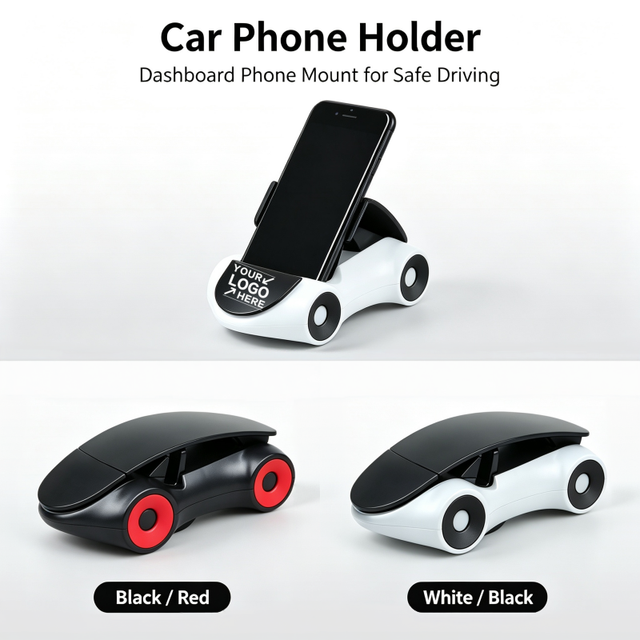 Car Dashboard Phone Holder Creative Sports Car Shape TPU Material Black Non Slip Adjustable Cell Phone Mount Auto Interior
