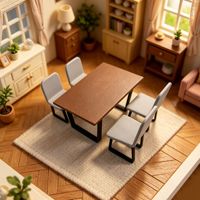 Ensemble de table et chaises miniatures pour maison de poupée, jouet de simulation, décoration de scène