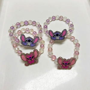 Cartoon Acrylic Stitch Scrunchie for Girls, Beaded Hair Tie with Tassel, Cute Ponytail Holder Hair Accessory - Product Image 2