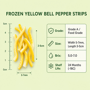 Nouvel Arrivage IQF 100% Naturel, Homologué FDA, Approvisionnement Annuel pour Plats Préparés, <span class=keywords><strong>Légumes</strong></span> Mixtes Surgelés, Poivron Jaune - Product Image 6