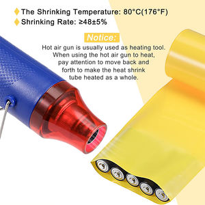 Tube thermorétractable en PVC jaune 120 mm pour isolation de batterie 18650 – Manchon rétractable en PVC pour packs de batteries - Product Image 2