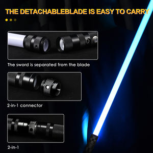Sabre laser RGB amélioré 15 couleurs 2-en-1 avec poignée métallique, épée laser connectable, jouet sabre laser clignotant - Product Image 6