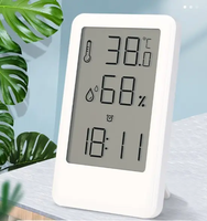 Jam Alarm Elektronik dengan Termometer dan Higrometer Ruangan, Layar LCD, Pengontrol Suhu dan Kelembapan, Mendukung OEM/ODM