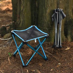 Tabouret pliant ultra-léger d'extérieur, multifonctionnel, à quatre pieds, petit banc carré, chaise compacte pour la pêche - Product Image 2
