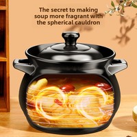 Pot en argile résistant à la chaleur, style chinois, pot à soupe avec couvercle en céramique, compatible avec les cuisinières à gaz, non revêtu, pour usage domestique