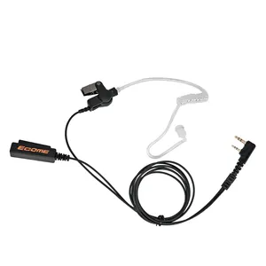 Ecome Earpiece Walkie Talkie, Headset Mata-mata Tabung Udara 3.5Mm Ptt untuk Kenwood Tk2000 Tk3000 Baofeng Uv-82 Uv-5r