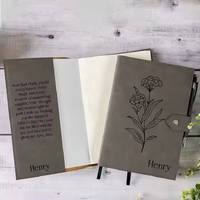 Carnet A5 en cuir PU vintage populaire, personnalisable, vierge, gravable au laser, journal intime en similicuir